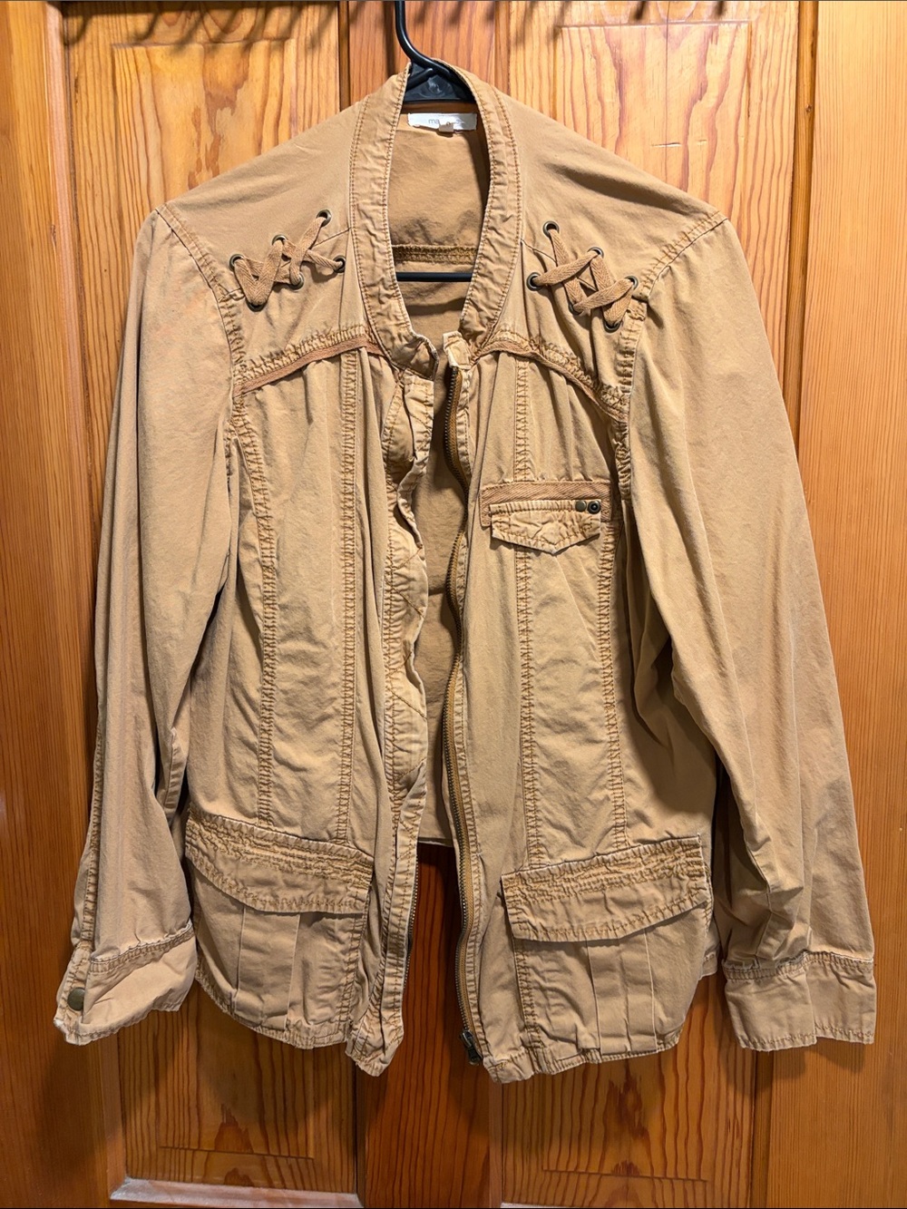 Maurices Khaki Lace-Up Shoulder Utility Jacket